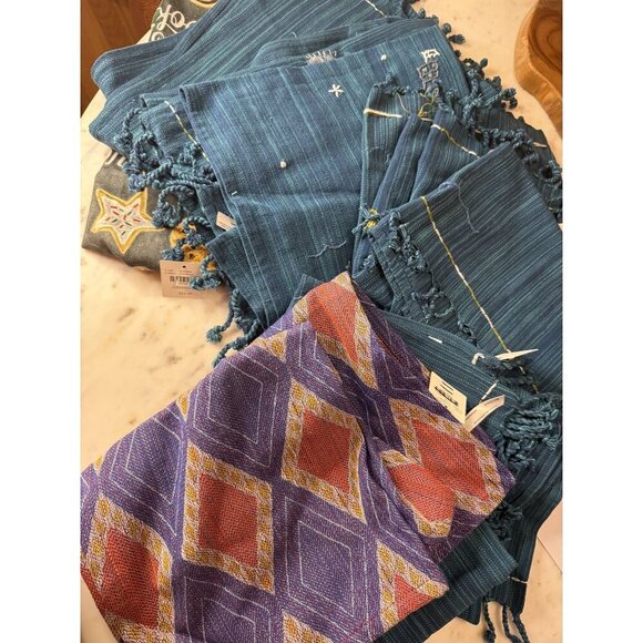 Anthropologie Assorted Dishtowel Lot of 12 NEW Some Christmas themed Embroidered - Picture 1 of 6